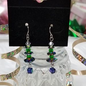 Crystal Sterling Silver Earrings.